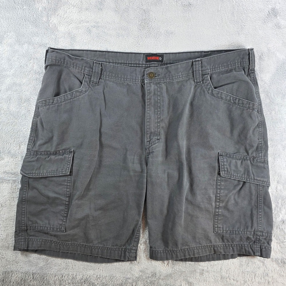 Wolverine Mens 42 Gray Cargo Shorts Rugged Cotton Canvas Workwear Utility Pocket